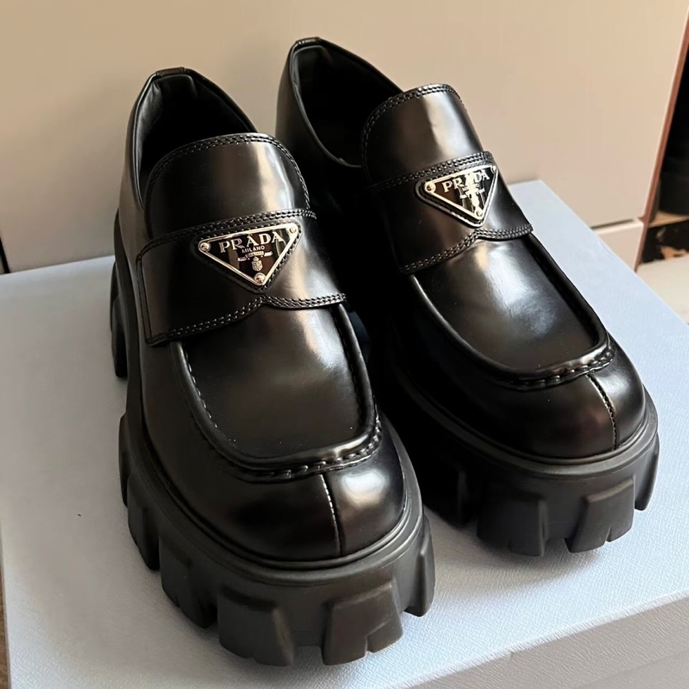 Prada Women's Black Chunky Loafers - Picture 3 of 6